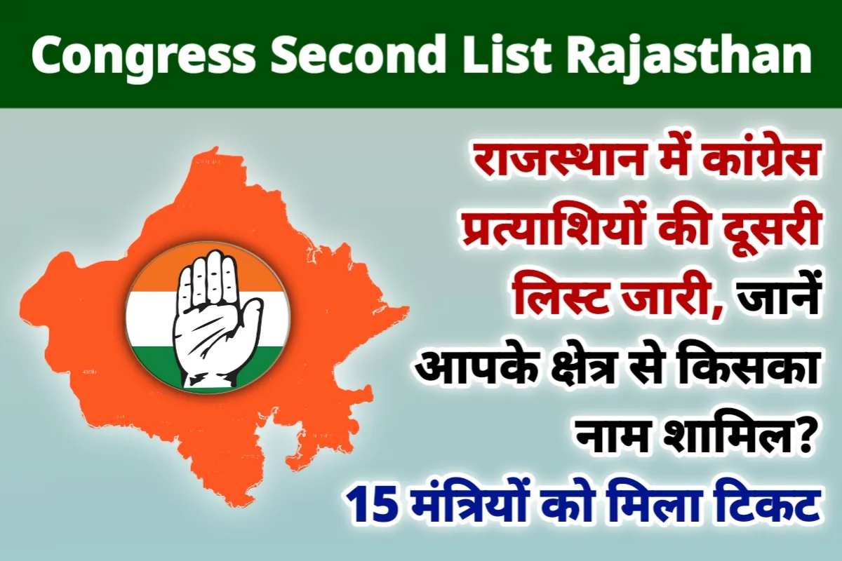 Rajasthan Congress Second Candidates List 2023